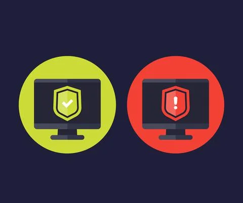 Data protection icons for web, flat vector Stock Illustration