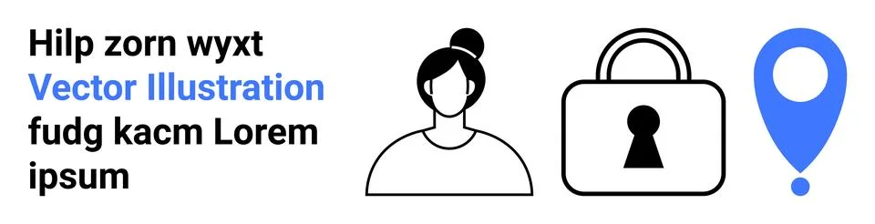 Data protection, identity verification, cybersecurity, privacy policy, user i Illustrazione stock