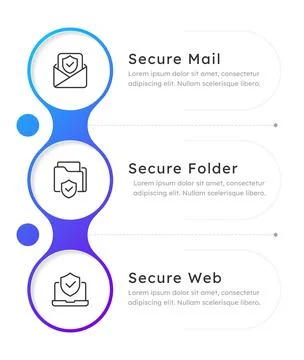 Data protection infographic 3 steps Stock Illustration