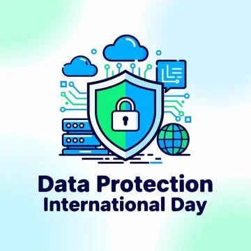 Data Protection International Day data center 스톡 일러스트