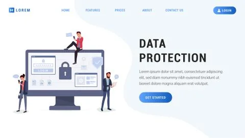 Data protection landing web page イラスト素材