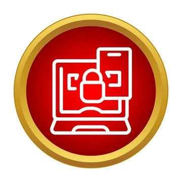 Data protection on laptop and mobile devices with padlock Stock Illustration