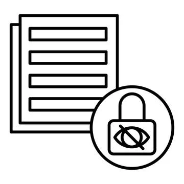Data Protection Line Icon Stock Illustration