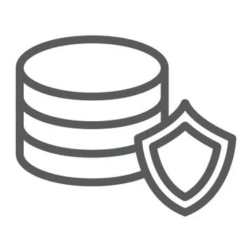 Data protection line icon, privacy and security, server protection sign, vector Stock Illustration