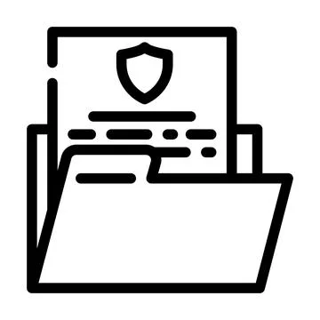 Data protection line icon vector illustration line Stock Illustration