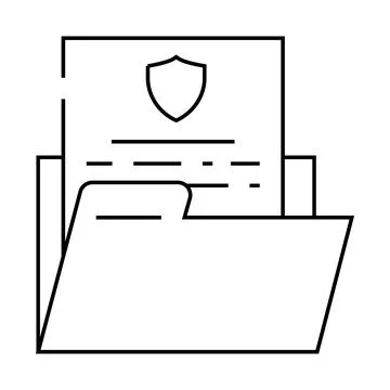 Data protection line icon vector illustration line Stock Illustration