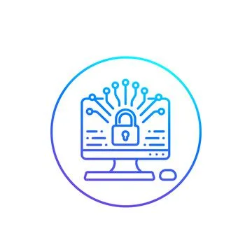 Data protection, line vector icon イラスト素材