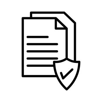 Data protection linear logo mark in black and white Illustrazione stock