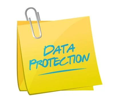 Data Protection memo post sign illustration Illustrazione stock