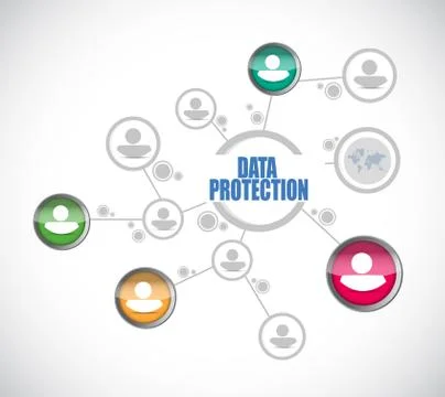 Data Protection network sign illustration Stock Illustration