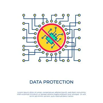 Data protection no bug concept vector illustration Stock Illustration