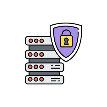 Data protection olor line icon. Pictogram for web page, mobile app, promo. Illustrazione stock