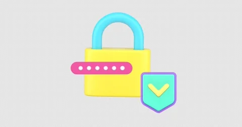 Data protection password identification 3d icon animation with alpha channel Stock Footage 276414863