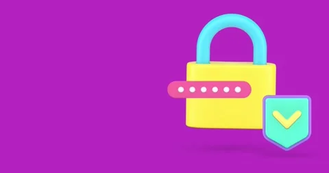 Data protection password identification security 3d icon animation Stock Footage 276410042