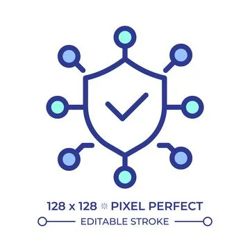 Data protection pixel perfect line color icon Stock Illustration
