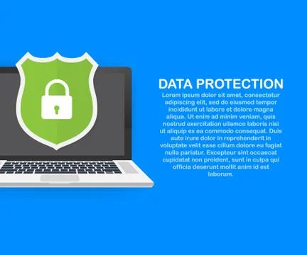 Data Protection, privacy, and internet security. Vector illustration. 스톡 일러스트