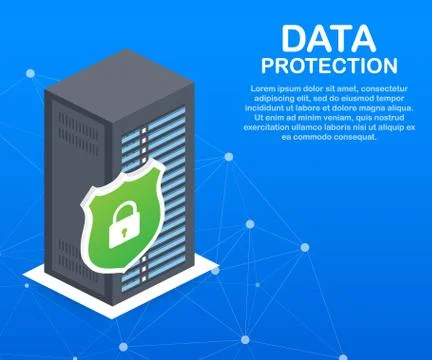 Data Protection, privacy, and internet security. Vector illustration. Stockillustratie