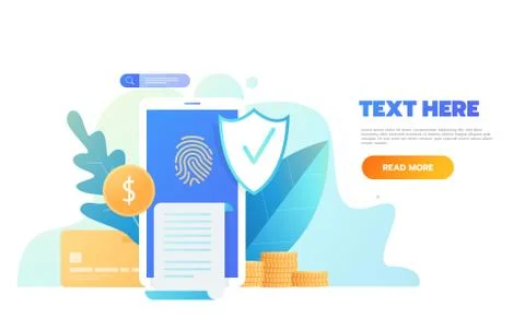 Data Protection, privacy, and internet security flat vector concept. Stock Illustration