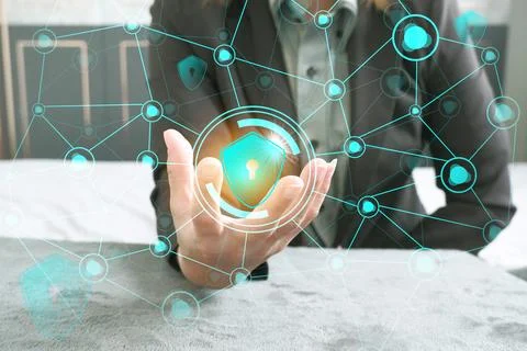 Data protection privacy concept. GDPR. Cyber security network connection 스톡 사진