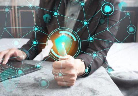 Data protection privacy concept. GDPR. Cyber security network connection 스톡 사진