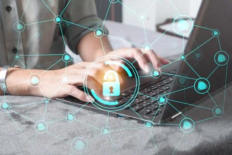 Data protection privacy concept. GDPR. Cyber security network connection 스톡 사진