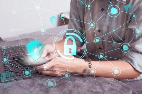Data protection privacy concept. GDPR. Cyber security network connection 스톡 사진