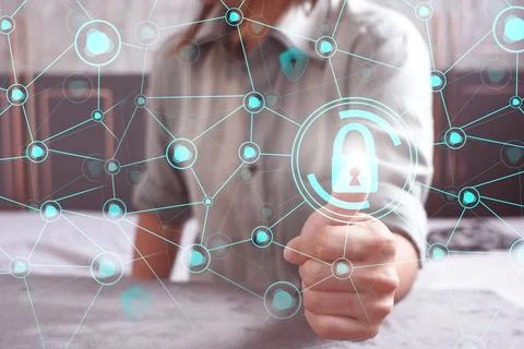 Data protection privacy concept. GDPR. Cyber security network connection 스톡 사진