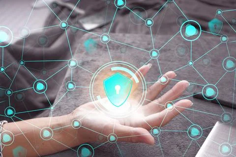 Data protection privacy concept. GDPR. Cyber security network connection 스톡 사진