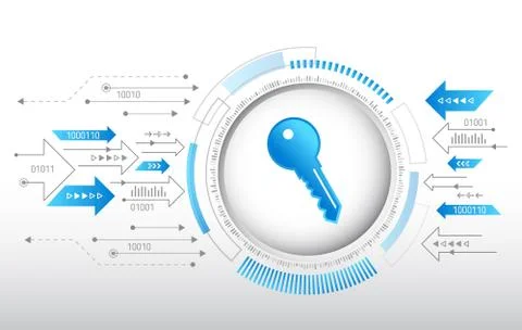 Data protection privacy concept. Key icon and internet technology networking  イラスト素材