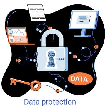 Data protection, privacy, internet security. Secure data management protect data 스톡 일러스트