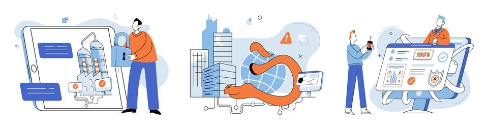 Data protection. Protecting sensitive information is crucial in digital age 스톡 일러스트