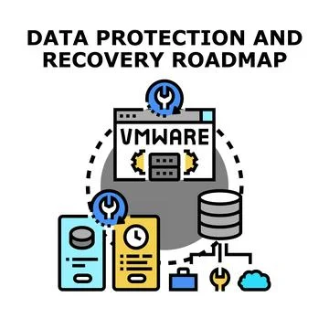 Data protection recovery roadmap strategy planning process Illustrazione stock