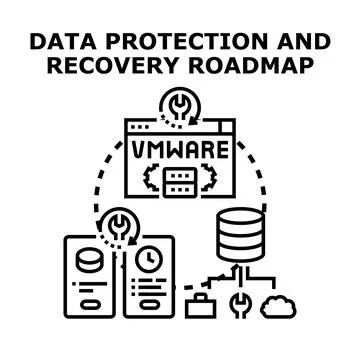 Data protection recovery roadmap strategy planning process Stock Illustration
