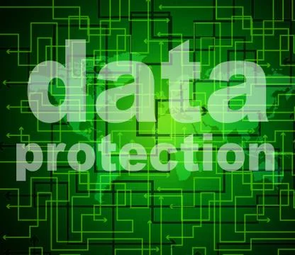 Data protection representing protected forbidden and knowledge Illustrazione stock
