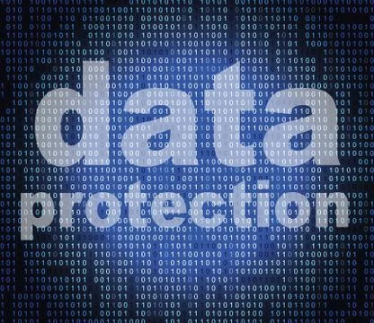 Data protection representing security restricted and encryption 스톡 일러스트