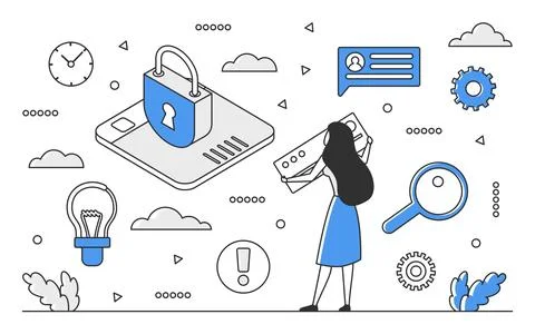Data protection safety system Stock Illustration