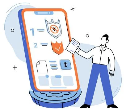 Data protection. Secure access to datis essential for maintaining privacy Stock Illustration