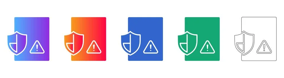 Data Protection Security Icons Illustrazione stock