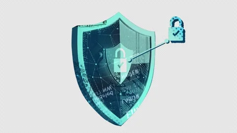 Data protection Shield - Analog paper-style cut-out Video stock 311130620