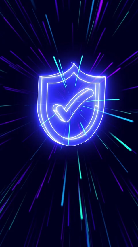 Data protection shield icon technology background Stock Footage 323287004