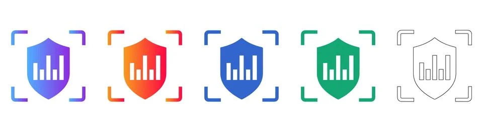 Data Protection Shield Icons Stock Illustration