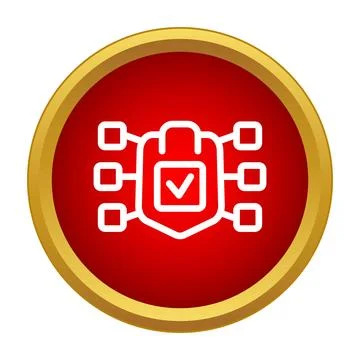 Data protection shield network security check icon Stock Illustration