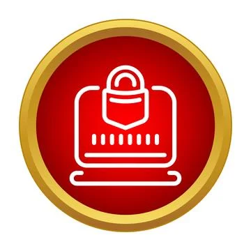 Data protection shield protecting a laptop screen Stock Illustration
