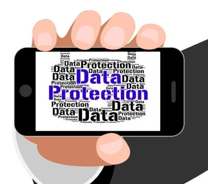 Data Protection Shows Words Secured And Facts Stockillustratie