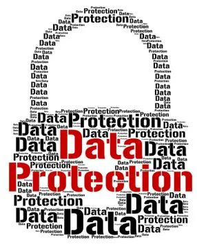 Data Protection Shows Words Secured And Facts Stockillustratie