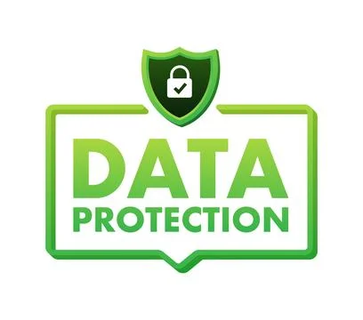 Data Protection sign, label. Network, online Security. Vector stock illustration Stock Illustration