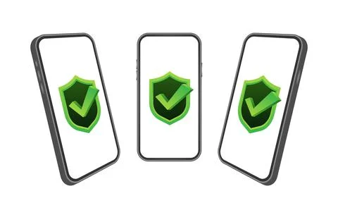 Data Protection on smartphone, privacy, and internet security. Vector stock 스톡 일러스트