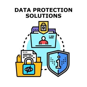 Data protection solutions for confidential information security Illustrazione stock