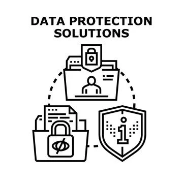 Data protection solutions for confidential information security Stock Illustration