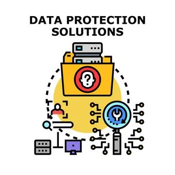 Data protection solutions ensuring digital information privacy Stock Illustration